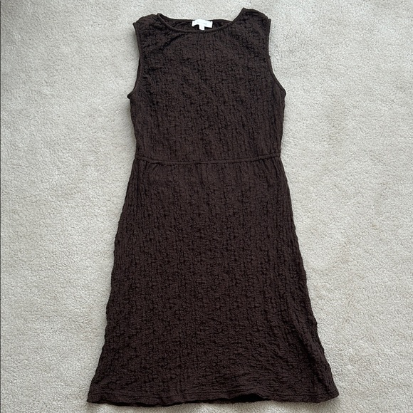 All:Row Dresses & Skirts - All:Row Sleeveless Textured Midi Dress in Rich Brown - Size L